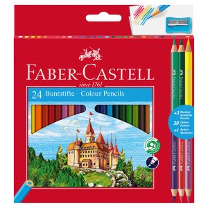 Matita colorata eco Il Castello+3 bicolor - diametro mina 3,00 mm - colori assortiti - Faber Castell - astuccio 24 pezzi - immagine 1