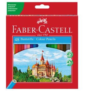 Matita colorata eco Il Castello - diametro mina 3,00 mm - colori assortiti - Faber Castell - astuccio 48 pezzi - immagine 1
