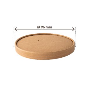 Coperchio per bowl portazuppe monouso - da 180 a 480 ml - avana - Signor Bio - conf. 25 pezzi - immagine 1