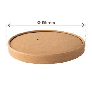 Coperchio per bowl portazuppe monouso - da 780 ml  - avana - Signor Bio - conf. 25 pezzi - immagine 1