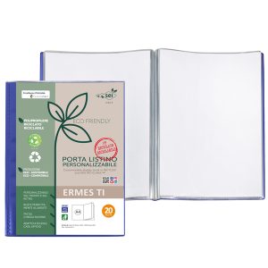 Portalistini personalizzabile Ermes TI - PP riciclato - 22 x 30 cm - 20 buste - blu - Sei Rota - immagine 1