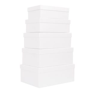 Set scatole regalo - dimensioni assortite - fantasia Pearl - conf. 5 pezzi - immagine 1