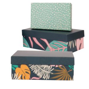 Set scatole regalo - dimensioni assortite - fantasia Breeze - conf. 5 pezzi - immagine 3