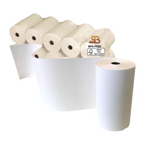 Rotolo per calcolatrici e stampanti - 57 mm x 40 m - diametro esterno 55 mm - anima 12 mm - 55 gr - carta termica BPA free - Sabacart - blister 10 pezzi - immagine 1