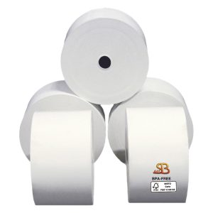 Rotolo per distributori self service - 59,5 mm x 85 m - diametro esterno 87 mm - anima 12 mm - 70 gr - carta termica BPA free - Sabacart - immagine 1