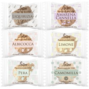Biscotti al burro Frutta e Meditazione - gusti assortiti - Loison - scatola da 200 biscotti - immagine 1