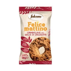 Biscotto ciambellina - con gocce di cioccolato -  monoporzione da 38 gr - Falcone - immagine 1