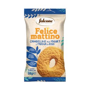 Biscotti ciambellina - allo yogurt e farina di riso - monoporzione da 38 gr - Falcone - immagine 1
