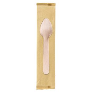 Cucchiaini monouso - imbustati singolarmente - 11 cm - legno - Signor Bio - immagine 1