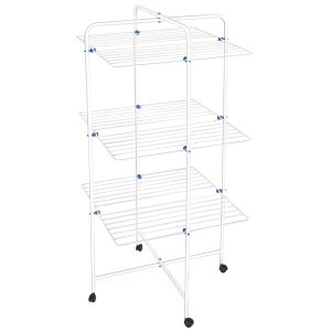 Stendibiancheria verticale Sahara - 3 piani - 68 x 171 cm - acciaio verniciato - bianco - immagine 1