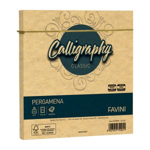 Busta Calligraphy Pergamena -  170 x 170 mm - 90 gr - oro 03 - Favini - conf. 25 pezzi - immagine 1