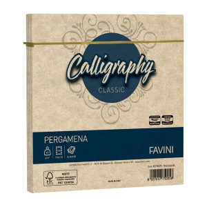 Busta Calligraphy Pergamena -  170 x 170 mm - 90 gr - nocciola 04 - Favini - conf. 25 pezzi - immagine 1