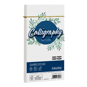 Busta Calligraphy Shiro Eco -  110 x 220 mm - 120 gr - gesso - Favini - conf. 25 pezzi - immagine 1