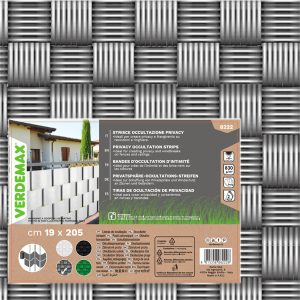 Striscia di occultazione privacy - 19 x 205 cm - PVC - grigio - Verdemax - immagine 1