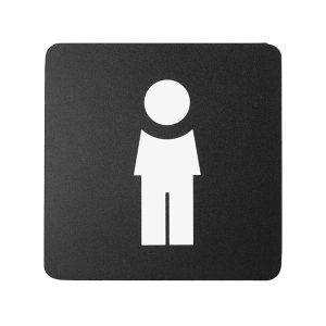 Pittogramma adesivo - toilette uomo - 16 x 16 cm - PVC - nero/bianco - Stilcasa - immagine 1