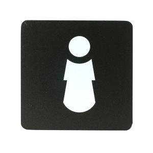 Pittogramma adesivo - toilette donna - 16 x 16 cm - PVC - nero/bianco - Stilcasa - immagine 1
