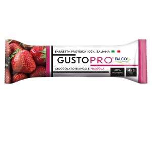 Barretta proteica GustoPro - cioccolato bianco e fragola - 40 gr - Falco - immagine 1
