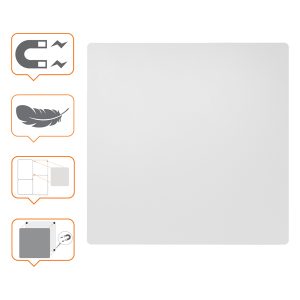 Lavagna magnetica modulare - senza cornice - 45 x 45 cm - acciaio - bianco - Nobo - immagine 2