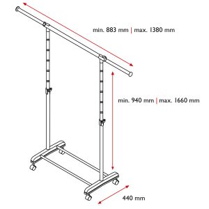 Appendiabiti su ruote Gastone - 1 barra - Perfetto - immagine 3