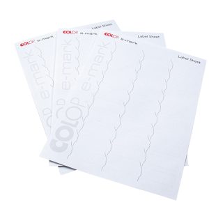 Etichette E-mark - 48 x 18 mm - 30 etichette per foglio - bianco - Colop - conf. 10 fogli - immagine 1