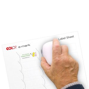 Etichette E-mark - 48 x 18 mm - 30 etichette per foglio - bianco - Colop - conf. 10 fogli - immagine 2