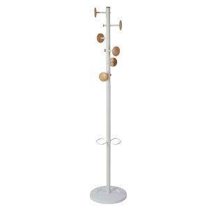 Appendiabiti a 6 ganci Music + 3 miniganci 175cm - bianco/legno - Alba - immagine 1