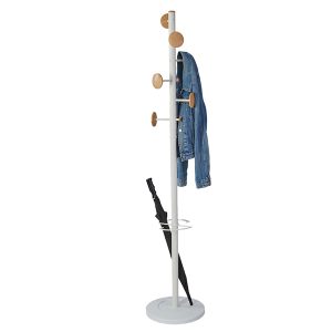Appendiabiti a 6 ganci Music + 3 miniganci 175cm - bianco/legno - Alba - immagine 2
