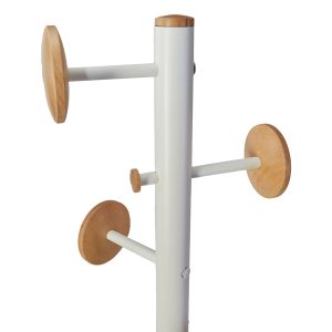 Appendiabiti a 6 ganci Music + 3 miniganci 175cm - bianco/legno - Alba - immagine 3