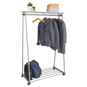 Stand appendiabiti con ruote Oslo - 175 x 115 x 62 cm - Alba - immagine 2