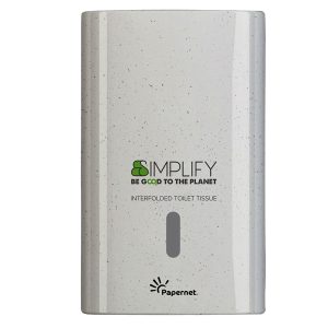 Distributore carta igenica interfogliata Simplify - 16,5 x 13,5 x 26,5 cm - white wood - Papernet - immagine 1