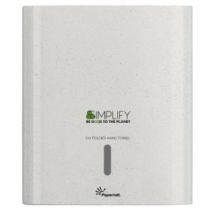 Distributore asciugamani piegati a C/V Simplify - 30 x 14,5 x 33,6 cm - white wood - Papernet - immagine 1