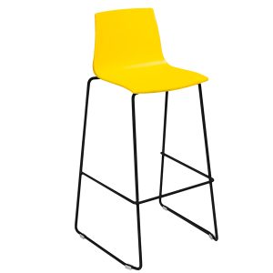 Sgabello Imola Fix  - Nero opaco/giallo - Grandsoleil - immagine 1