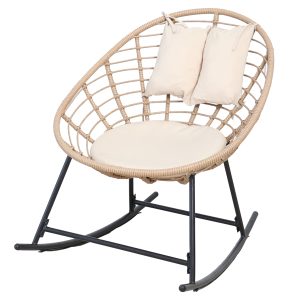 Poltrona dondolo Tahiti - polyrattan naturale - Garden Friend - immagine 1