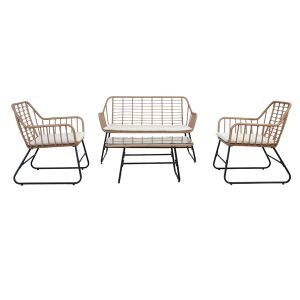 Salotto Cebu - polyrattan naturale - Garden Friend - set 4 elementi - immagine 1