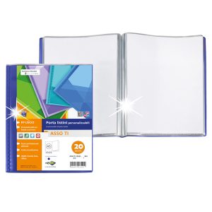 Portalistini personalizzabile ASSO TI - 15 x 21 cm - 20 buste - blu - Sei Rota - immagine 1