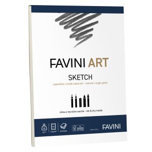 Blocco collato Sketch - A4- 90 gr - 40 fogli - Favini Art - immagine 1