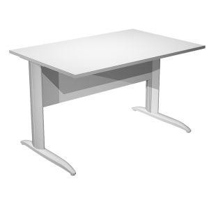Scrivania lineare Easy - 160 x 80 x 72 cm - Bianco/grigio alluminio - Artexport - immagine 1