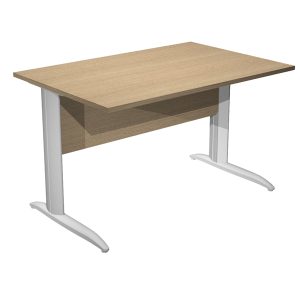 Scrivania lineare Easy - 160 x 80 x 72 cm - Rovere/grigio alluminio - Artexport - immagine 1