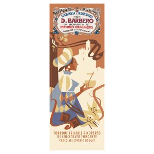 Tavoletta torrone friabile - ricoperto di cioccolato - in astuccio - 170 gr - Barbero - immagine 1
