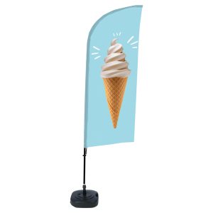 Bandiera a vela GELATO - con base riempibile - 89 x 240 cm - Studio T - immagine 1