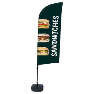 Bandiera a vela SANDWICH - con base riempibile - 89 x 240 cm - Studio T - immagine 1