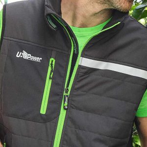 Gilet Wall - taglia L - PE - grigio/verde - U-Power - immagine 2