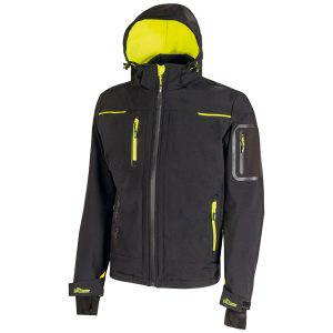 Giacca da lavoro Space - taglia XL - PE/spandex - nero/giallo - U-Power - immagine 1