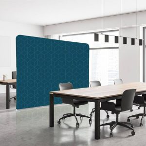 Divisorio in tessuto Wall Decor - 200 x H 150 cm - blu/rombi azzurri - Studio T - immagine 2