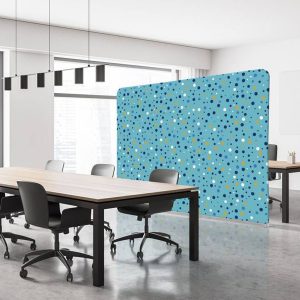 Divisorio in tessuto Wall Decor - 200 x H 150 cm - azzurro/bolle - Studio T - immagine 2