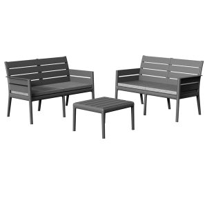 Salotto Panka - antracite - Grandsoleil - set 4 elementi - immagine 1