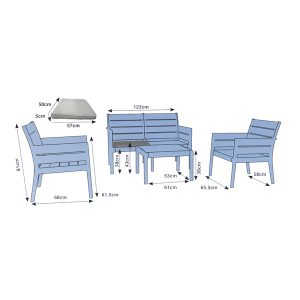 Salotto Panka - antracite - Grandsoleil - set 4 elementi - immagine 2
