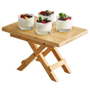 Stand richiudibile - 30 x 20 x18 cm - bamboo - colore naturale - Leone - immagine 2