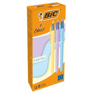 Penna sfera a scatto 4 Colori Pastel - 1.0 mm - Bic - conf. 12 pezzi - immagine 1