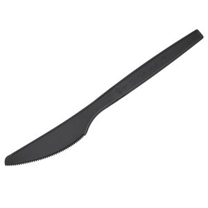 Coltello monouso in CPLA - 16 cm - nero - Leone - conf. 50 pezzi - immagine 1